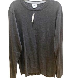 NEW Old Navy Charcoal Gray Cotton Blend Crew Neck Pullover Sweater Sz L